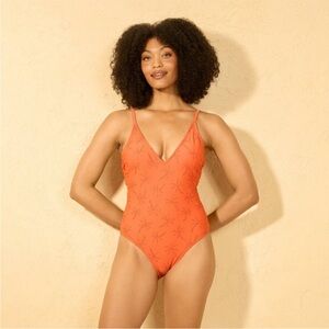 Shade and Shore embroidered one piece swim size S